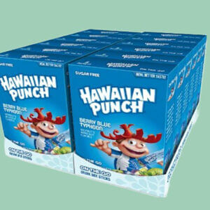Berry Blue Typhoon– Powder Drink Mix by  Hawaiian Punch (12 boxes, 96 sticks)