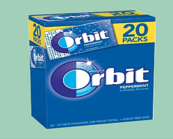 2018 Fresh Orbit Gum, Peppermint (14 Pieces per pack, 20 Packs per Box)
