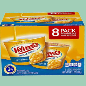 VELVEETA [New Version] Original Microwavable Shells & Cheese Cups, 8 Count Box | Single Serving Cups with Delicious Velveeta Cheese Sauce.
