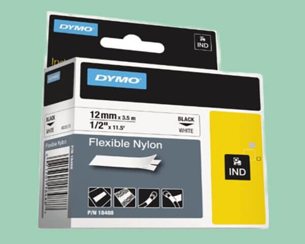 DYMO 18488 Rhino Flexible Nylon Industrial Label Tape