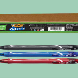 BIC Gel-ocity Retractable Quick Dry Gel Pen, Medium Point (0.7mm)   48-Count