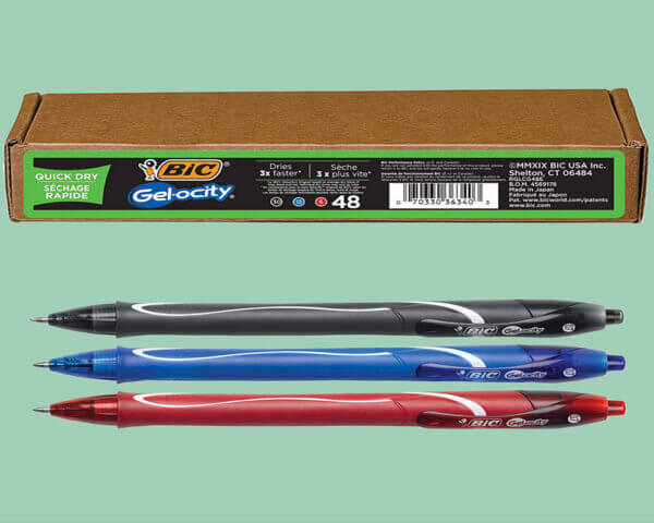 BIC Gel-ocity Retractable Quick Dry Gel Pen, Medium Point (0.7mm)   48-Count