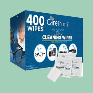 Care Touch Glasses Wipes, 400ct - Lens Cleaning Wipes for Eyeglasses, Eyeglass Individually Wrapped, Cleaner Lenses Glasses&Optical Lens, Disposable