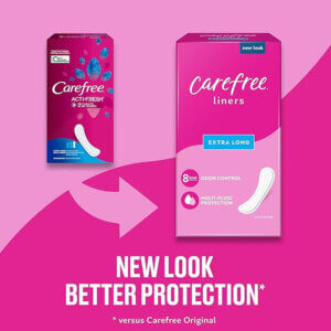 Carefree Panty Liners for Women, Extra Long, Wrapped, Unscented, 93ct